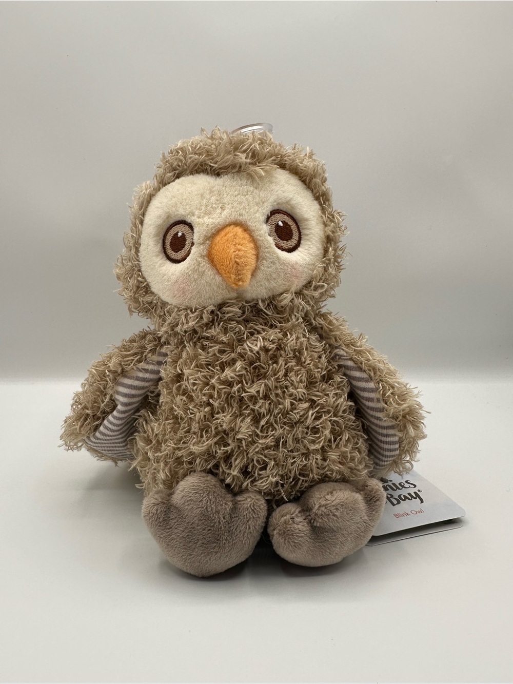 Bunnies By the Bay Blink The Owl Plush Brown Scraggle Fur Stuffed Animal Toy 8in